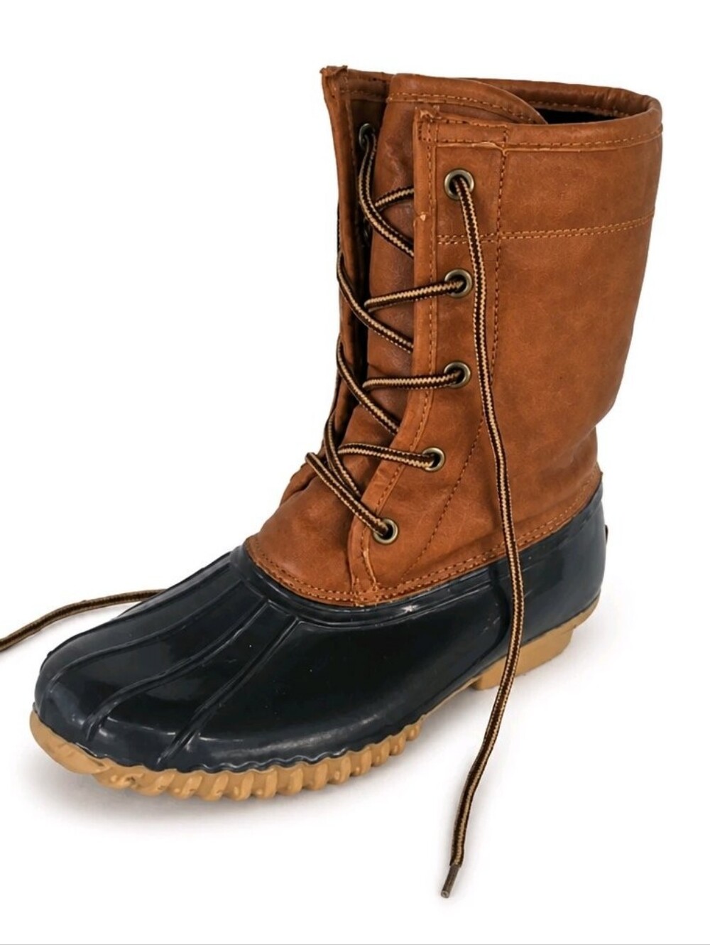 "The Original Duck Boot" Lace-Up Brown Leather Waterproof Winter Boots